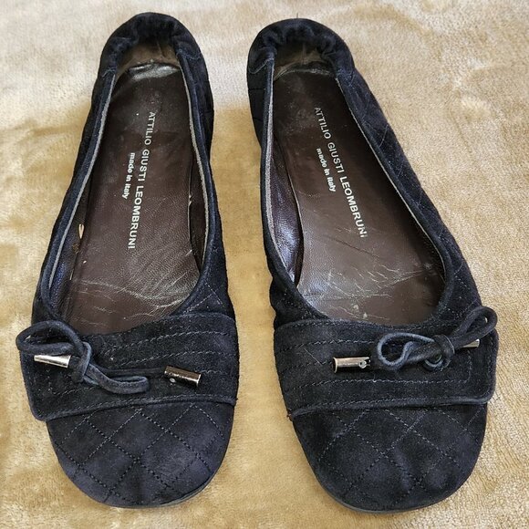Attilio Giusti Black suede, ballet flats - Picture 1 of 7